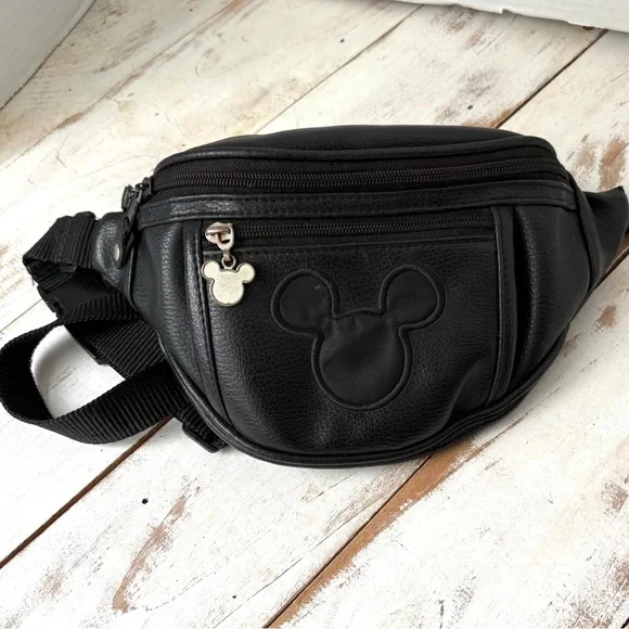 vintage WALT DISNEY WORLD Fanny pack Mickey Mouse crossbody bag faux leather EUC - Picture 5 of 16